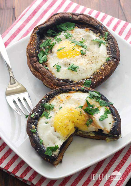  Eggs Baked in Portobello Mushrooms
